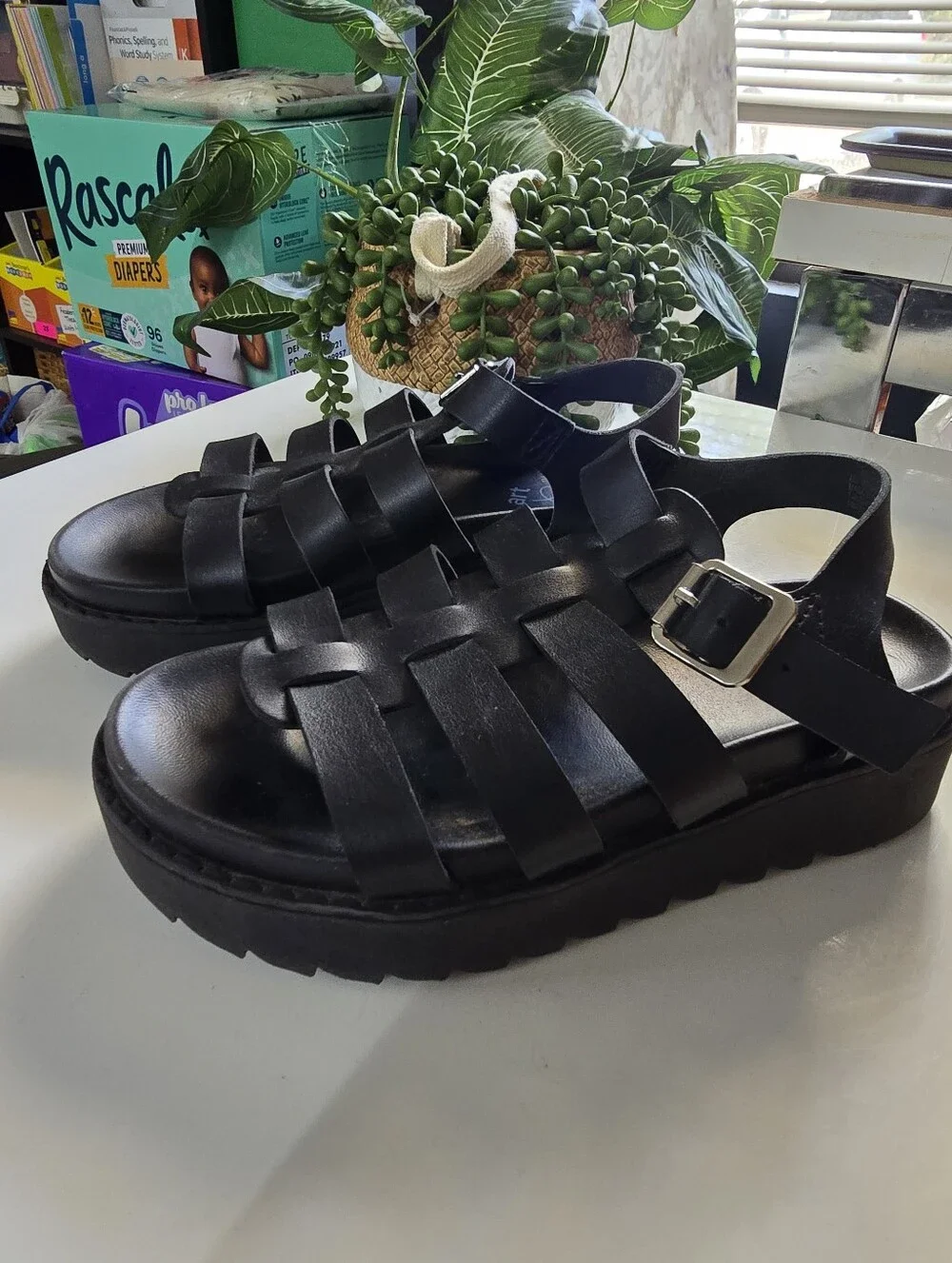 Art Class Little Girl Black Platform Sandals